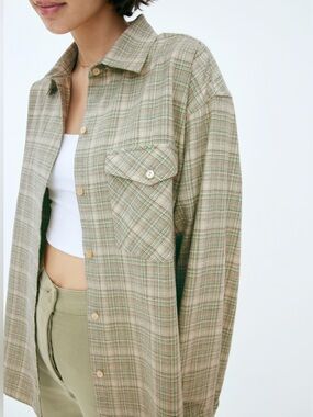 Aritzia Wilfred Free Marta Button-Up Shirt Plaid Cotton Size 1 Small S